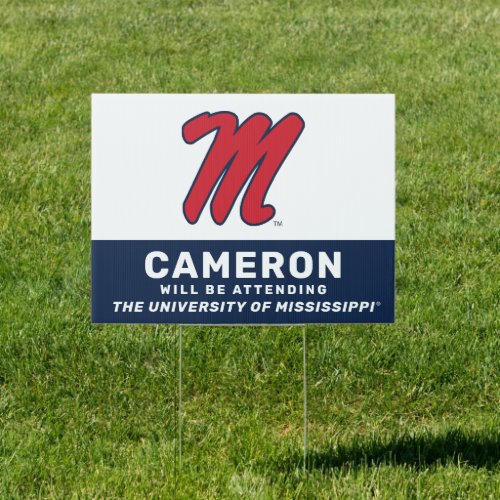 University of Mississippi  Script M Sign