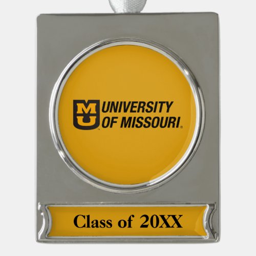 University of Missouri MU Logo Silver Plated Banner Ornament