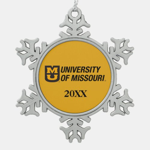 University of Missouri MU Logo Snowflake Pewter Christmas Ornament