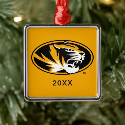 University of Missouri Tiger  Add Year Metal Ornament