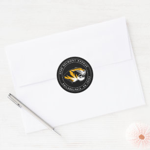 University of Missouri Tiger   Add Your Address Classic Round Sticker