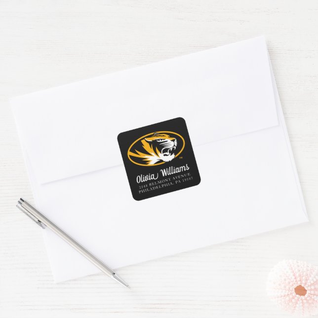 University of Missouri Tiger | Add Your Address Square Sticker (Envelope)