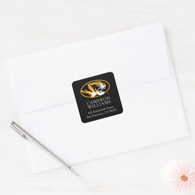 University of Missouri Tiger | Add Your Address Square Sticker (Envelope)