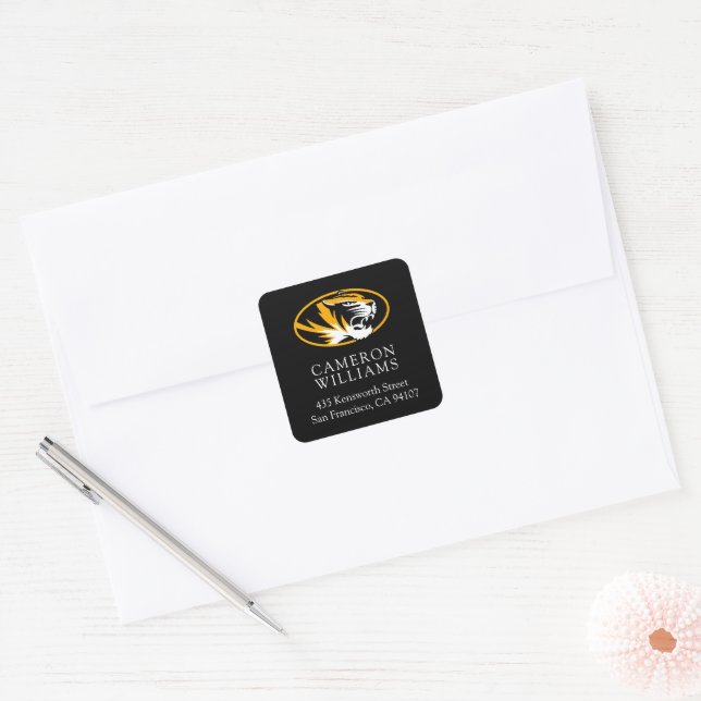 University of Missouri Tiger | Add Your Address Square Sticker (Envelope)