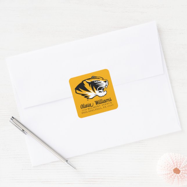 University of Missouri Tiger | Add Your Address Square Sticker (Envelope)