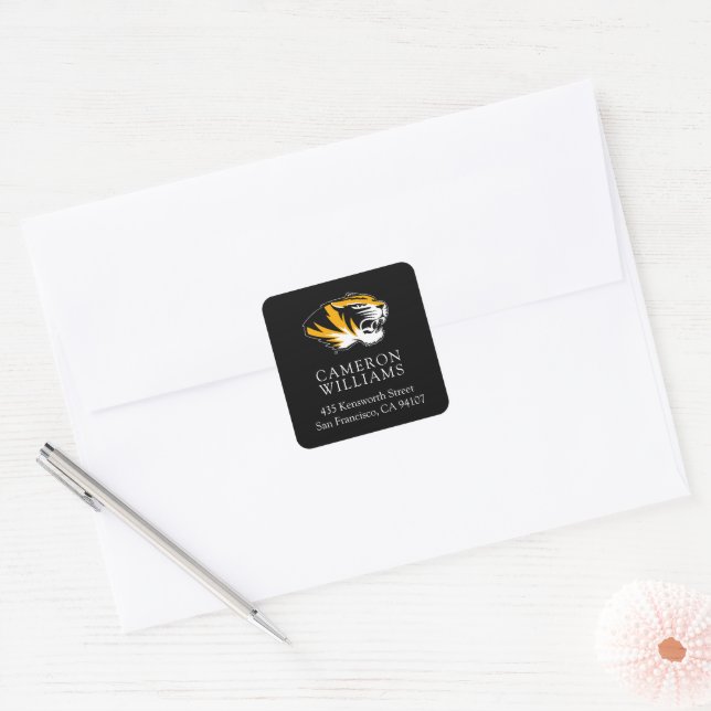 University of Missouri Tiger | Add Your Address Square Sticker (Envelope)