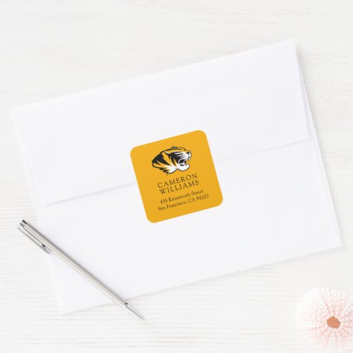 University of Missouri Tiger  Add Your Address Square Sticker