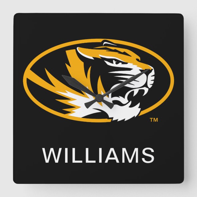University of Missouri Tiger | Add Your Name Square Wall Clock (Front)