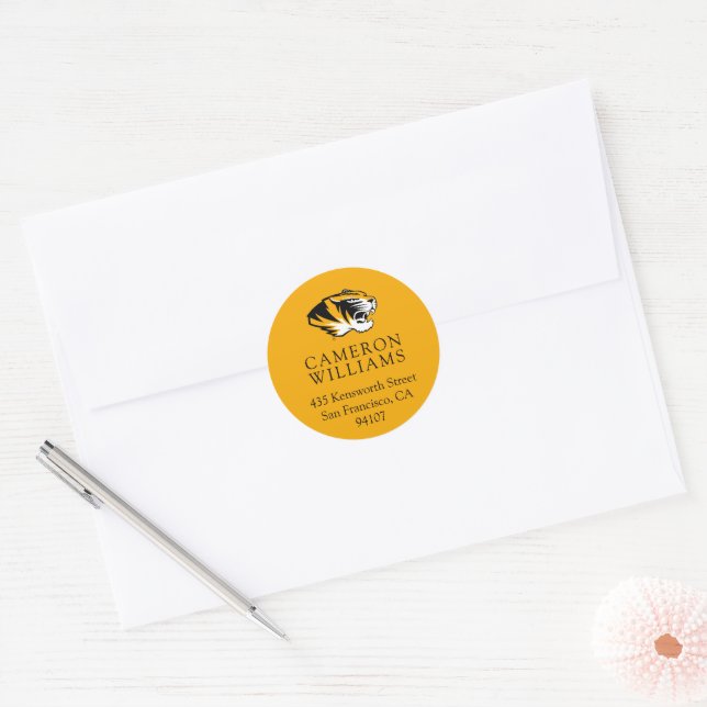 University of Missouri Tiger Classic Round Sticker (Envelope)