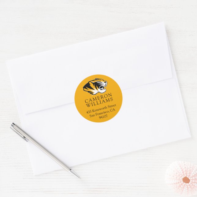 University of Missouri Tiger Classic Round Sticker (Envelope)
