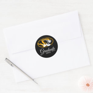 University of Missouri Tiger   Graduation Classic Round Sticker