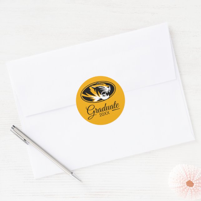 University of Missouri Tiger | Graduation Classic Round Sticker (Envelope)