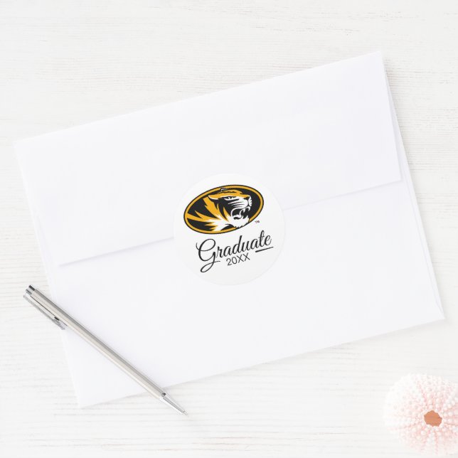 University of Missouri Tiger | Graduation Classic Round Sticker (Envelope)