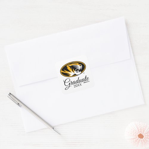 University of Missouri Tiger  Graduation Square Sticker