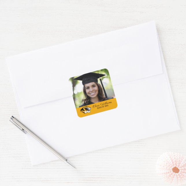 University of Missouri Tiger | Graduation Square Sticker (Envelope)