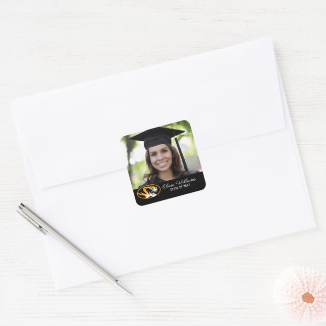 University of Missouri Tiger | Graduation Square Sticker (Envelope)