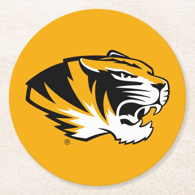 University of Missouri Tiger Round Paper Coaster (Front)