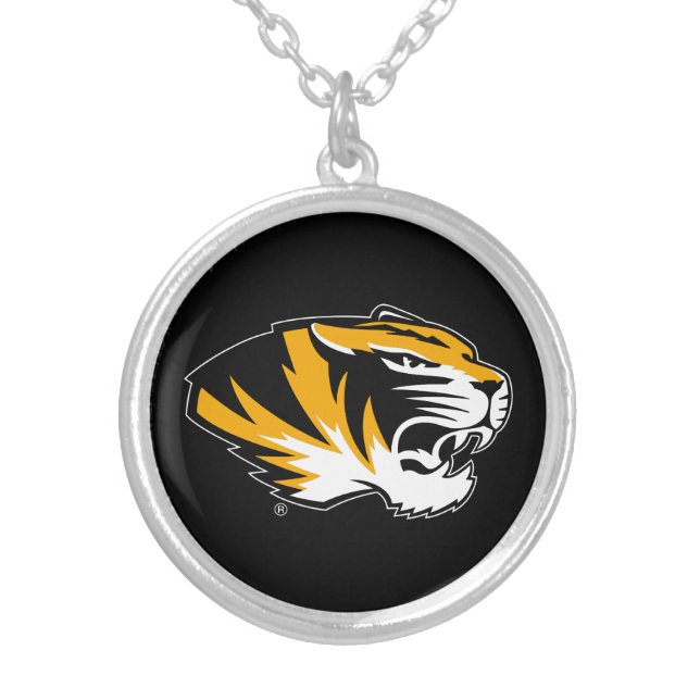 University of Missouri Tiger Silver Plated Necklace (Front)
