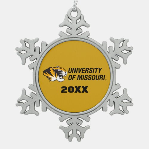 University of Missouri Tiger Snowflake Pewter Christmas Ornament