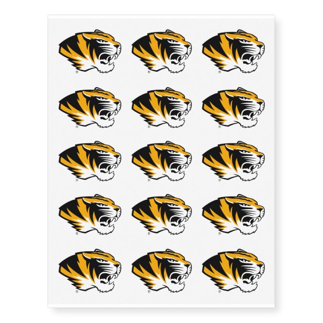 University of Missouri Tiger Temporary Tattoos (Front)