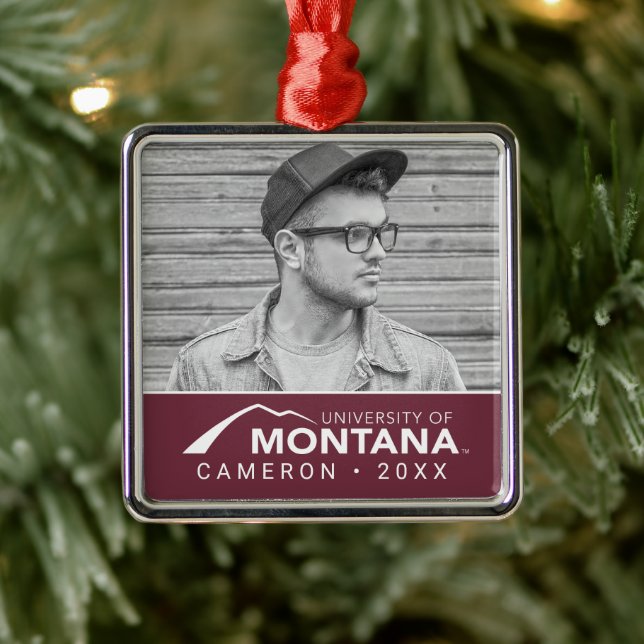 University of Montana | Photo Metal Ornament (Tree)