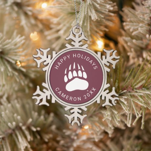 University of Montana Snowflake Pewter Christmas Ornament