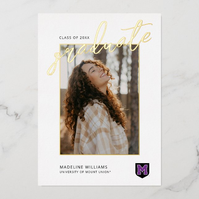 University of Mount Union Graduation Foil Invitation (Front)