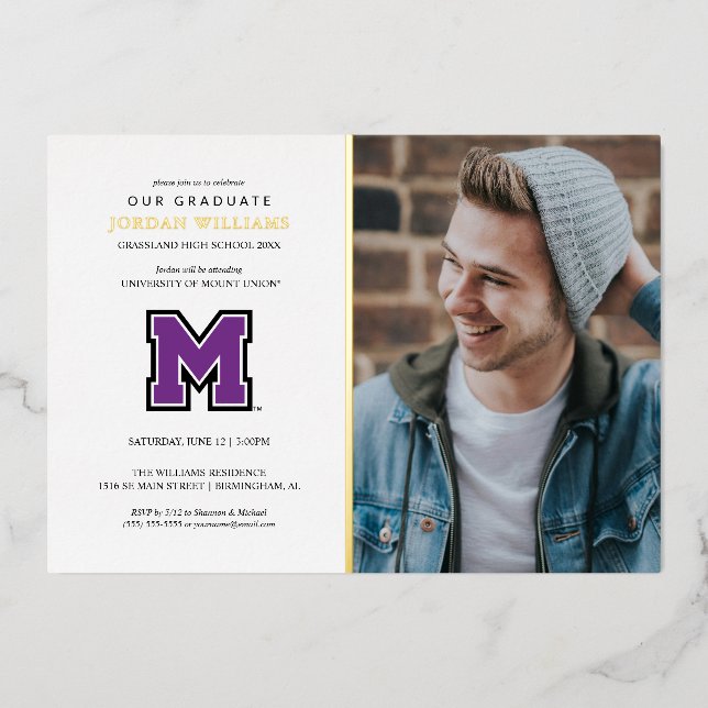 University of Mount Union Graduation Foil Invitation (Front)