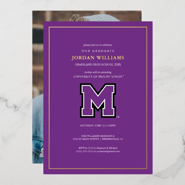 University of Mount Union Graduation Foil Invitation (Front/Back)