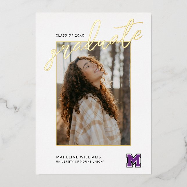 University of Mount Union Graduation Foil Invitation (Front)