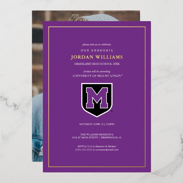 University of Mount Union Graduation Foil Invitation (Front/Back)