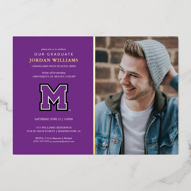 University of Mount Union Graduation Foil Invitation (Front)
