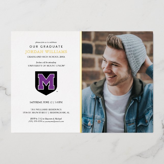 University of Mount Union Graduation Foil Invitation (Front)