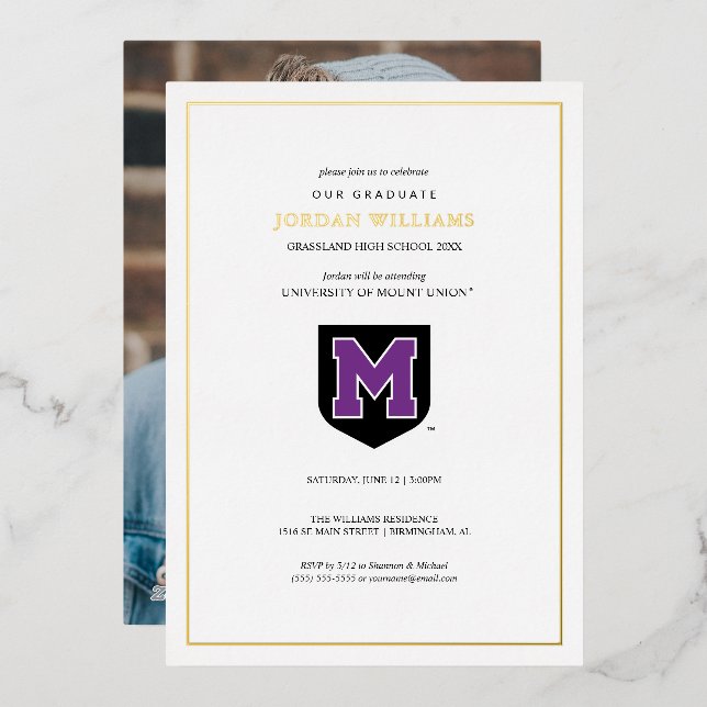 University of Mount Union Graduation Foil Invitation (Front/Back)