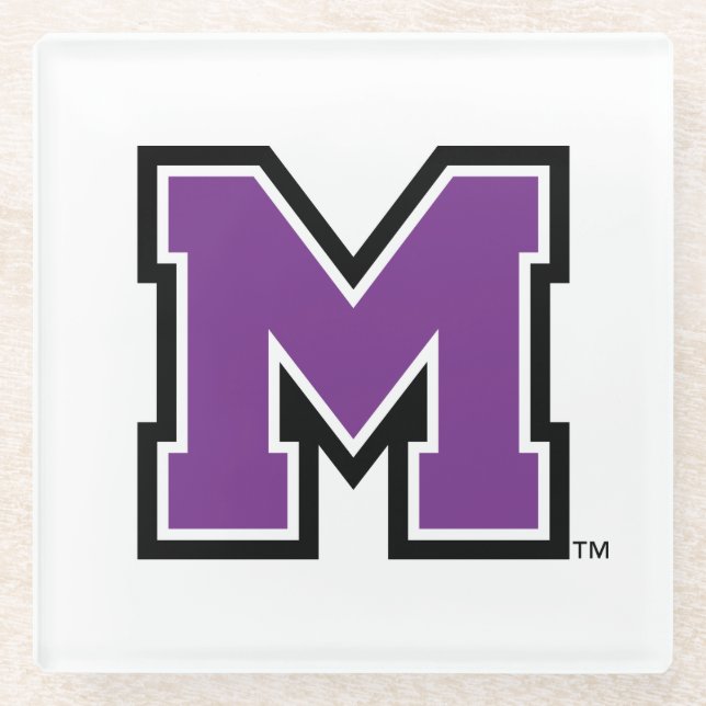 University of Mount Union M Glass Coaster (Front)