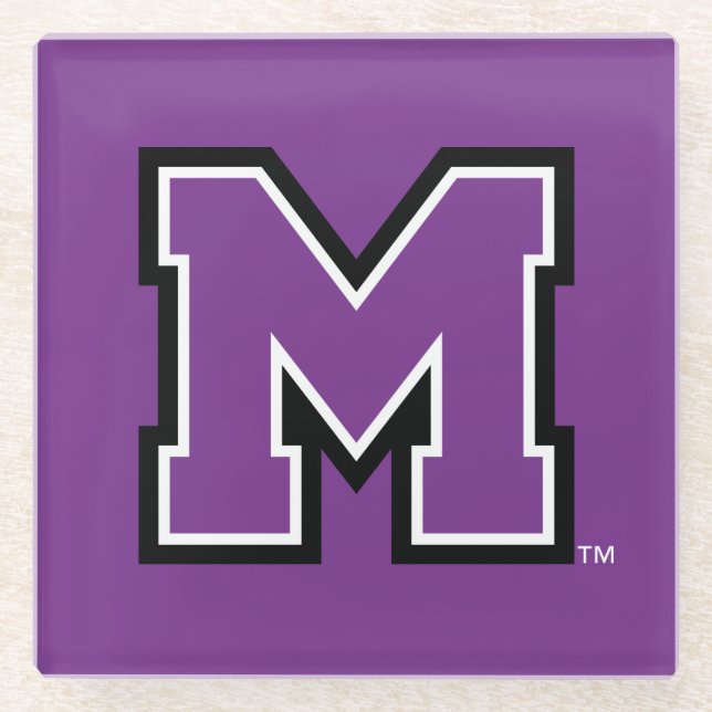 University of Mount Union M Glass Coaster (Front)