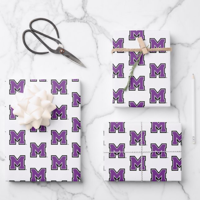 University of Mount Union M Wrapping Paper Sheets (Front)