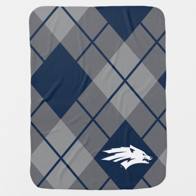 University of Nevada Argyle Baby Blanket (Front)