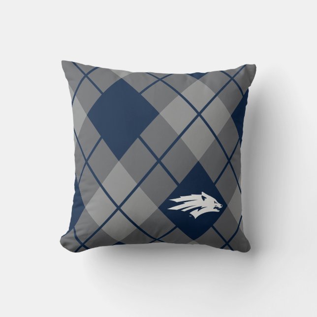 University of Nevada Argyle Throw Pillow (Front)