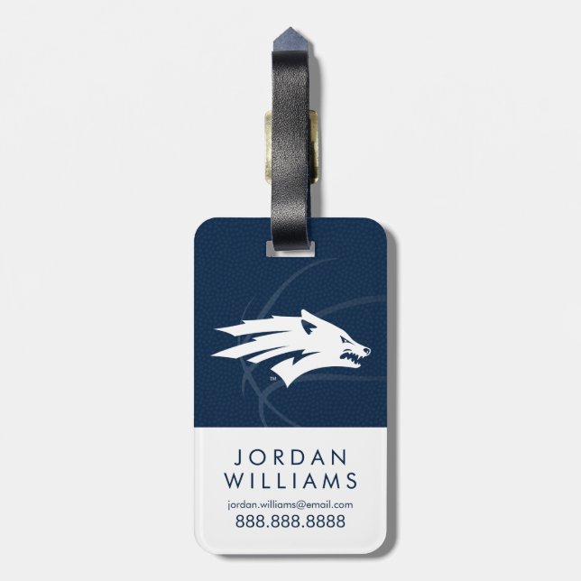 University of Nevada Basketball Luggage Tag (Back Vertical)