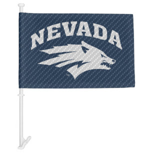 University of Nevada Carbon Fiber Pattern Car Flag