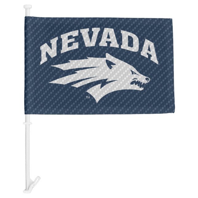 University of Nevada Carbon Fiber Pattern Car Flag (Front)