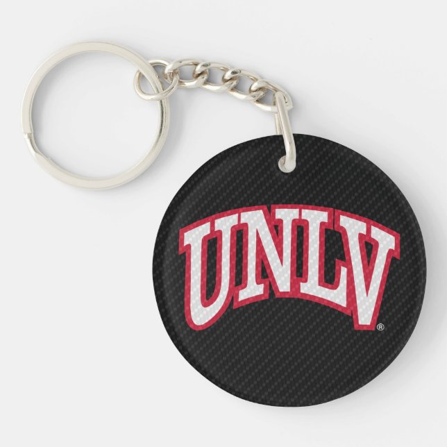 University of Nevada Carbon Fiber Pattern Keychain (Front)