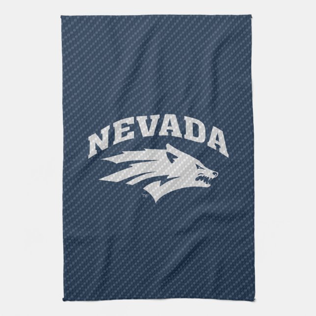 University of Nevada Carbon Fiber Pattern Kitchen Towel (Vertical)