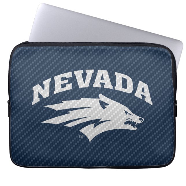 University of Nevada Carbon Fiber Pattern Laptop Sleeve (Front)
