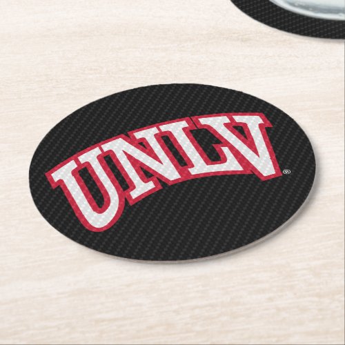 University of Nevada Carbon Fiber Pattern Round Paper Coaster