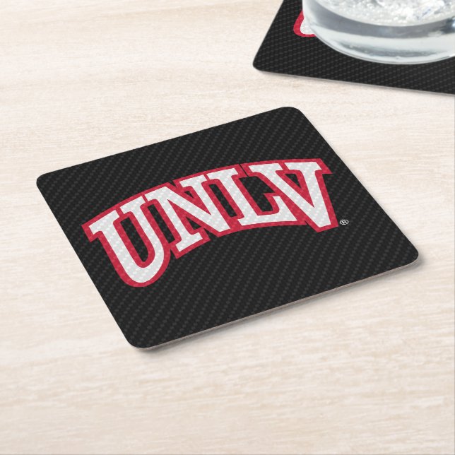 University of Nevada Carbon Fiber Pattern Square Paper Coaster (Angled)