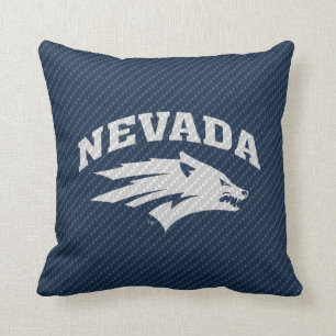 University of Nevada Carbon Fiber Pattern Throw Pillow