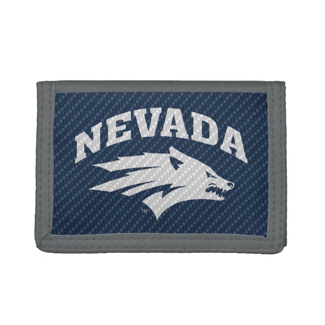 University of Nevada Carbon Fiber Pattern Trifold Wallet (Front)