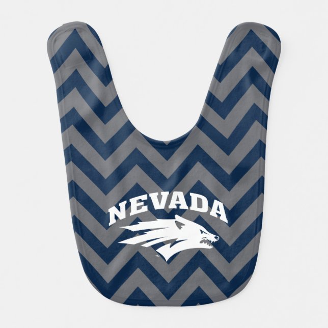 University of Nevada Chevron Pattern Baby Bib (Front)